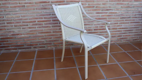 Gray Rope Patio Dining Chair