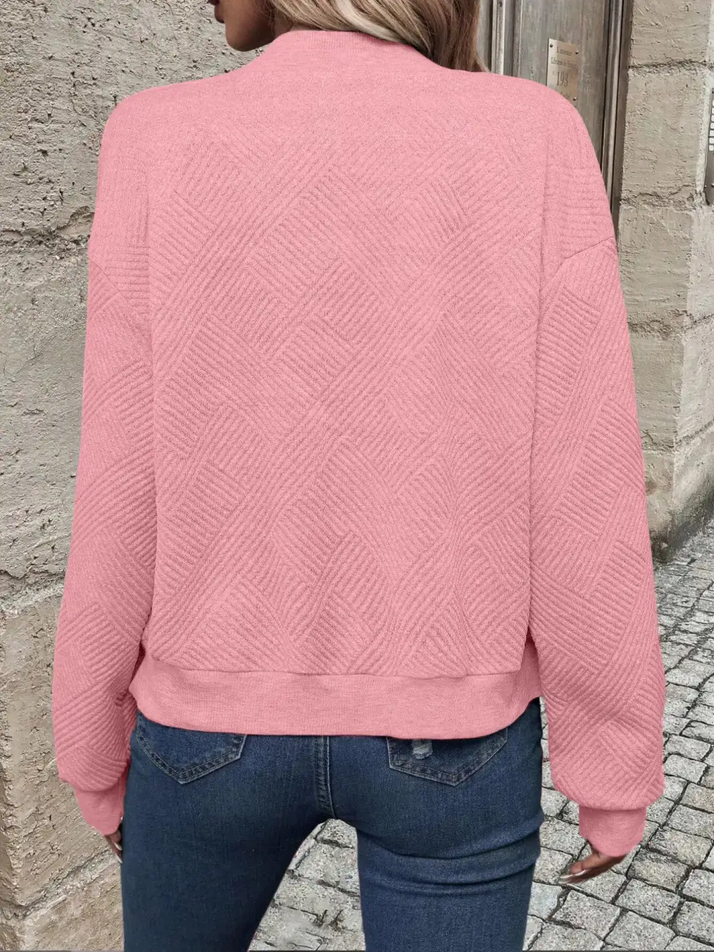 Refined Zip-Up Textured Jacket