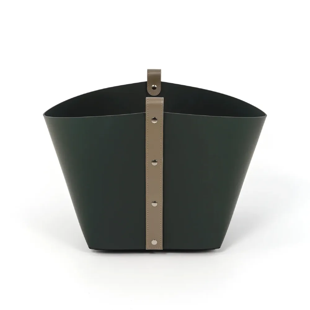 Leather Strapped Basket