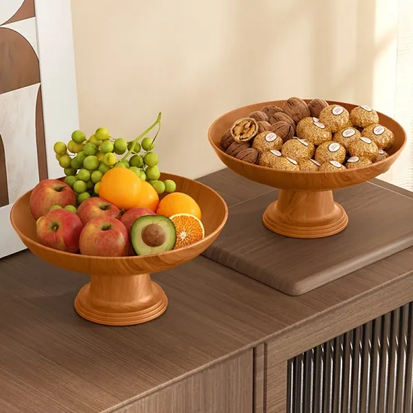 1 Pcs Elevated Wood Serving Bowl