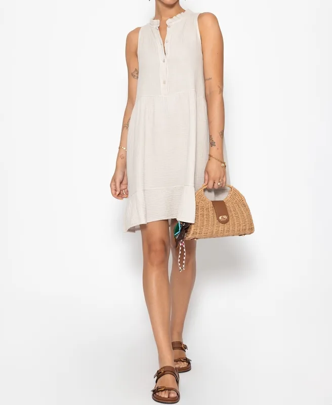 Beige Ruffle Dress
