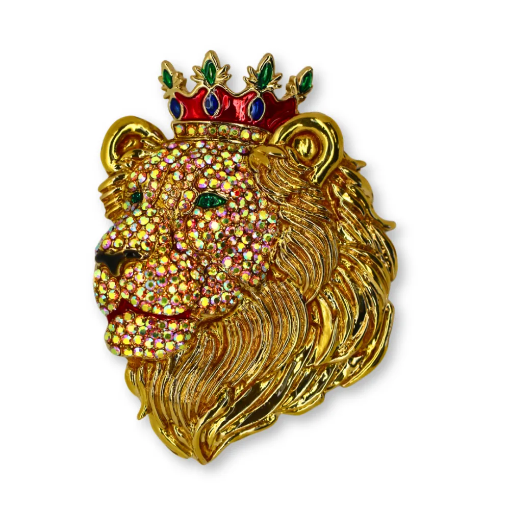 Royal Lion Crystal Brooch