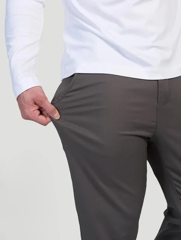 Grey Stretch Pants Clean Cut