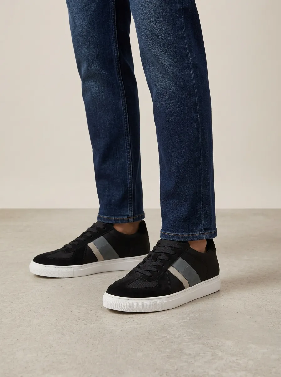 Men's Minimalist Colorblock Suede Canvas Printed Casual Shoes