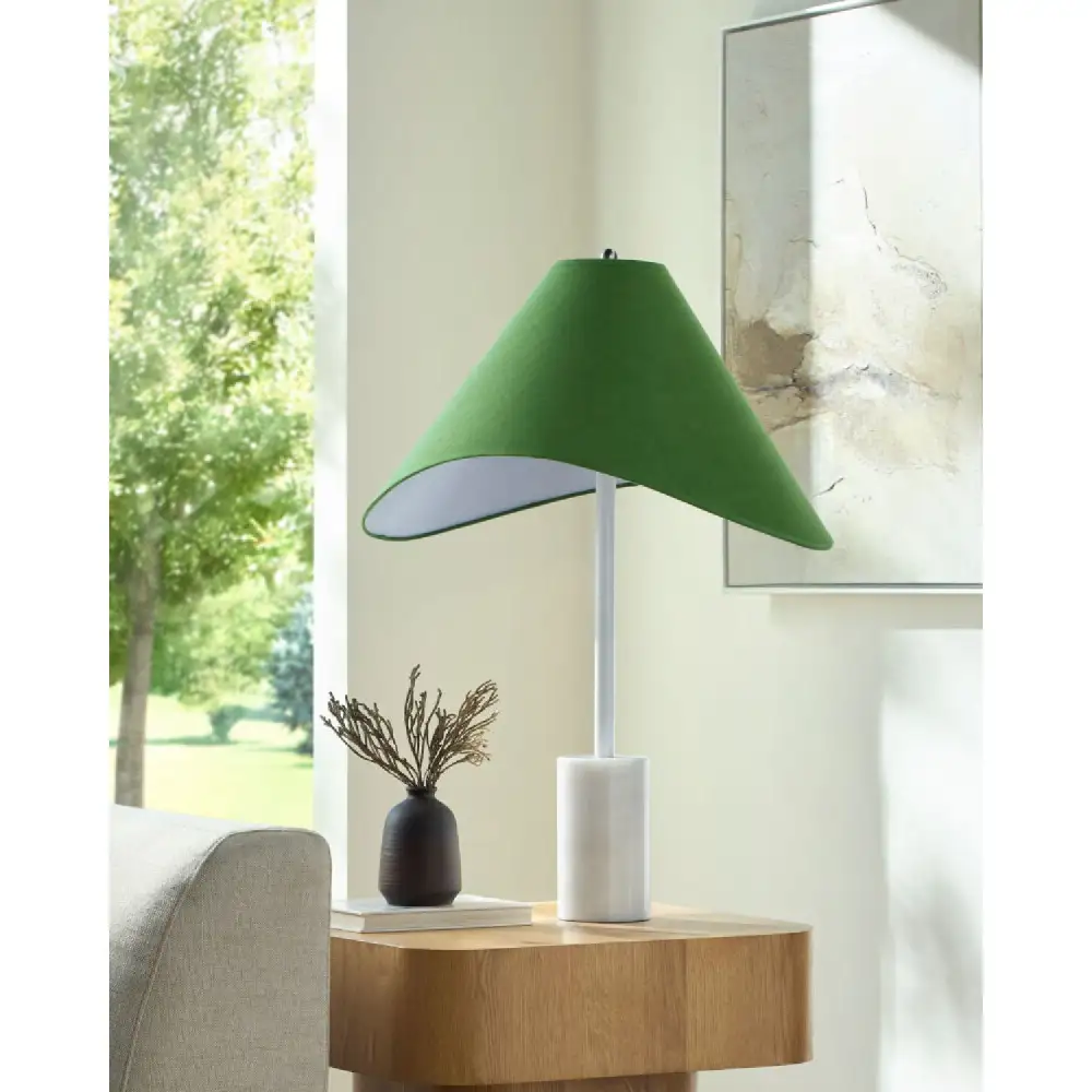 Marble Base Cotton Table Lamp