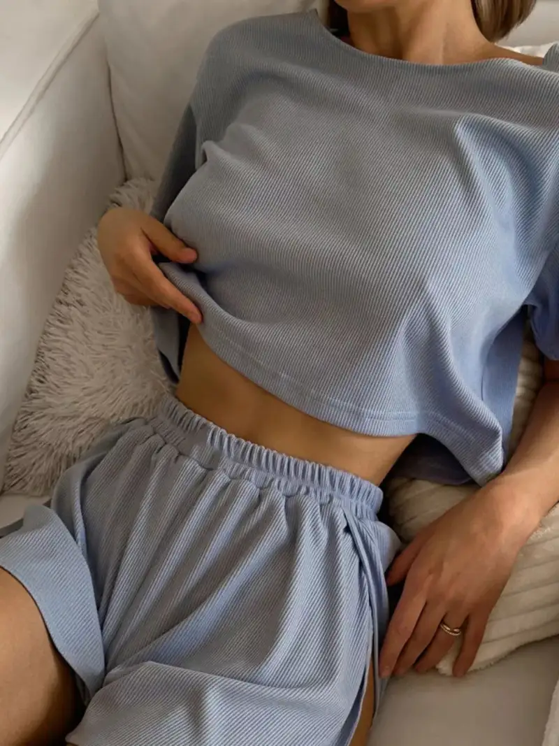 Refined Relaxed Everyday Tee and Shorts Matching Set