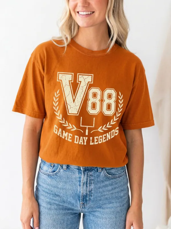Women's Football Fan V88 Game Day Legends Printed T-Shirt