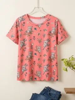 Nature-Inspired Floral Women's Loose Printed T-Shirt