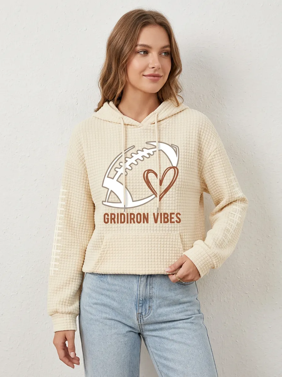 Women's Gridiron Vibes Heart Graphic Hoodie
