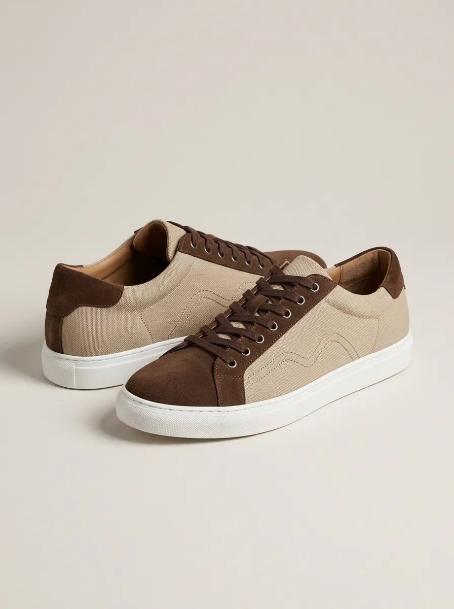 Men's Minimalist Suede Canvas Casual Sneakers