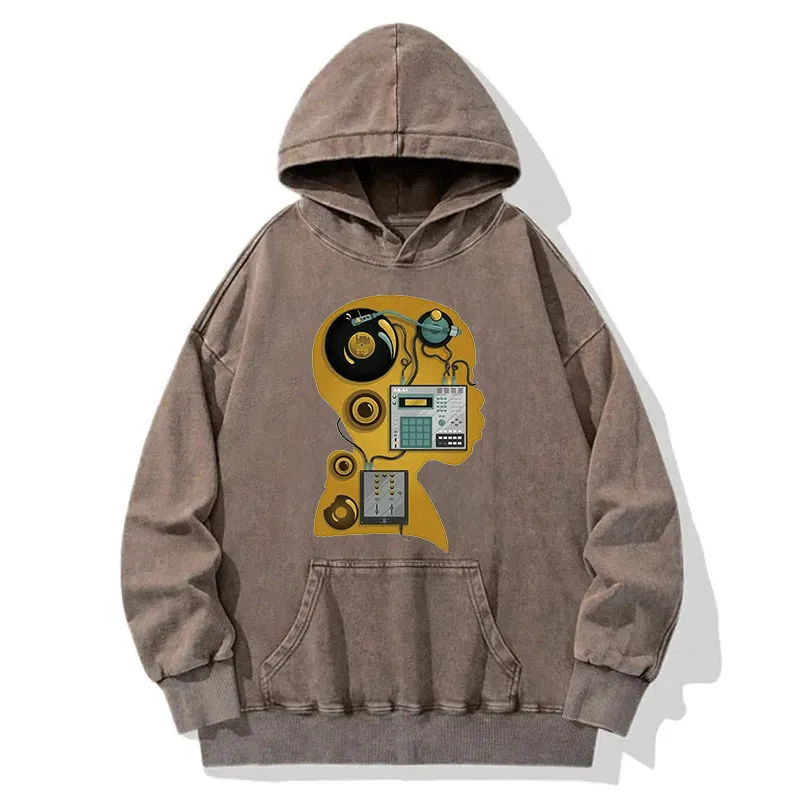 Hip Hop DJ Washed Hoodie