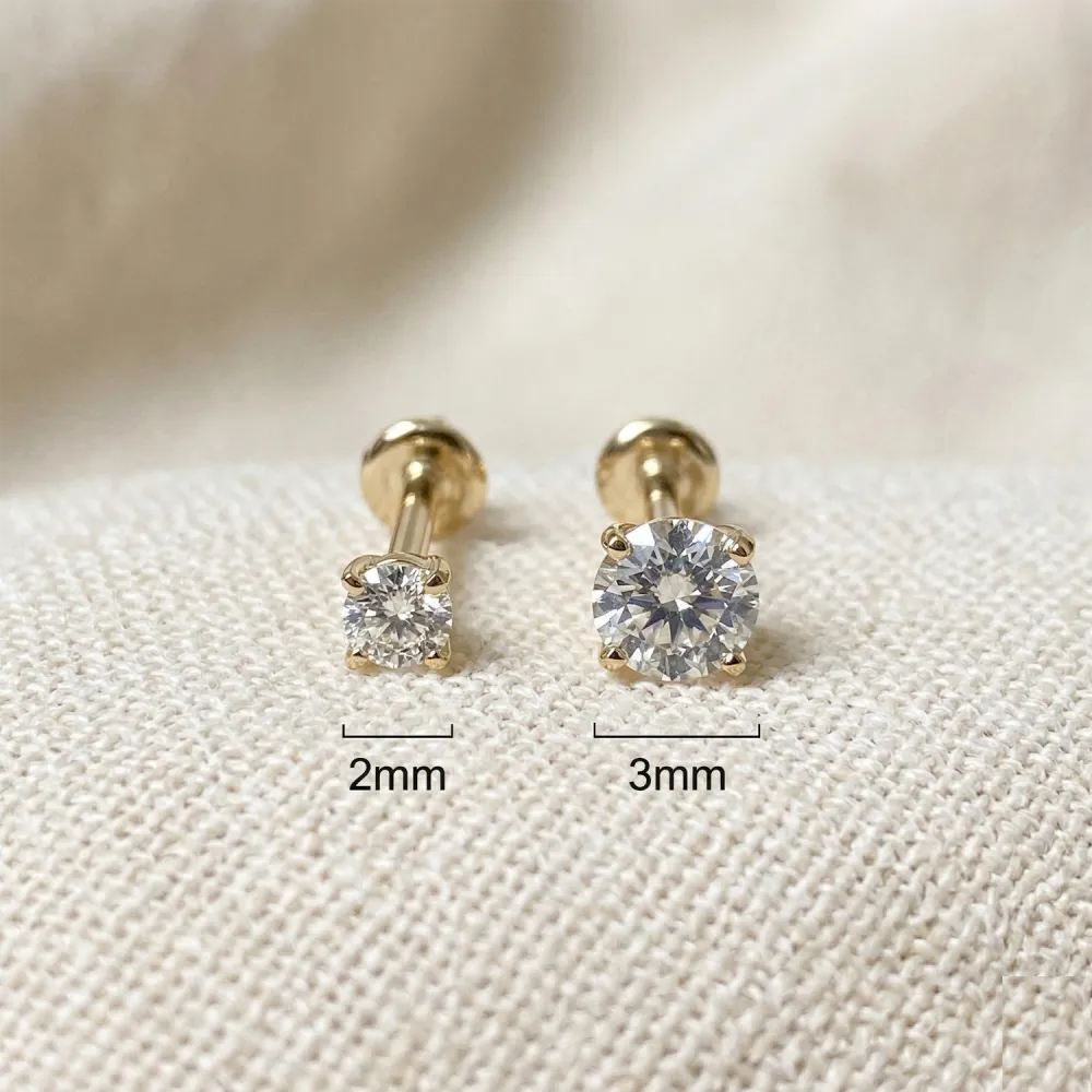 Crystal Prong-Set Threadless Stud