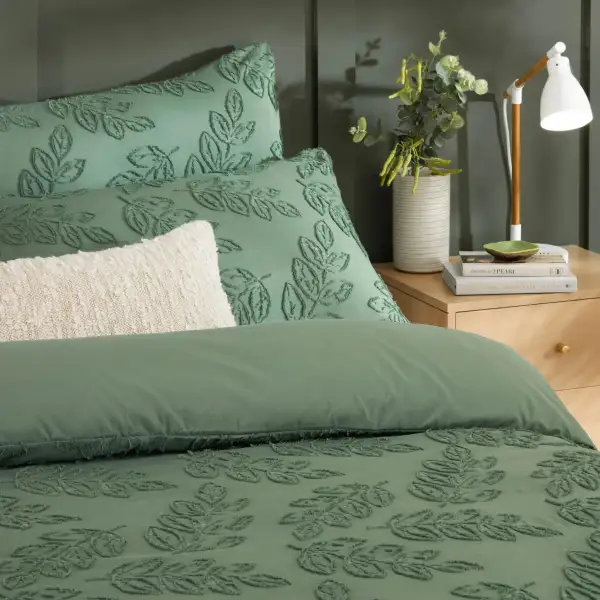 Tufted Leaf Duvet Cover Set