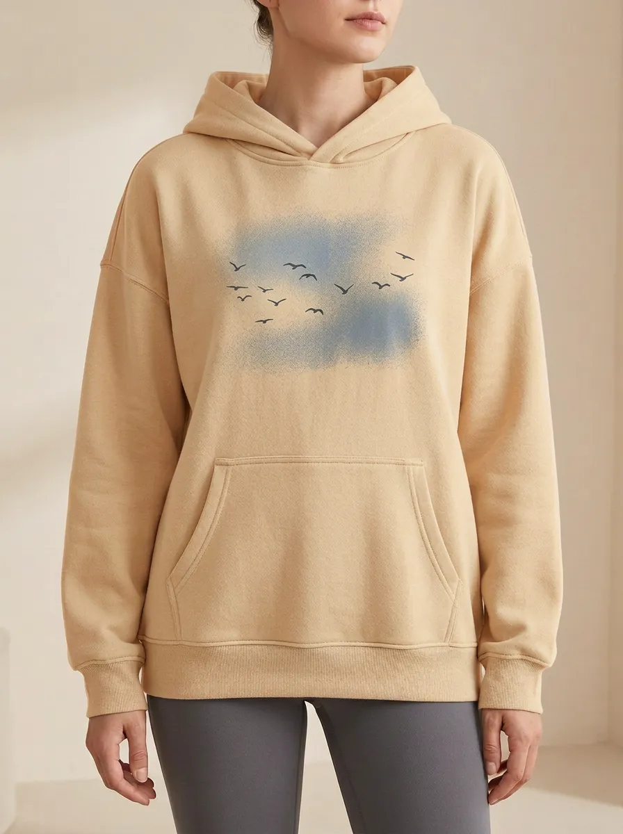 Nature Flying Birds Cloud Hoodie