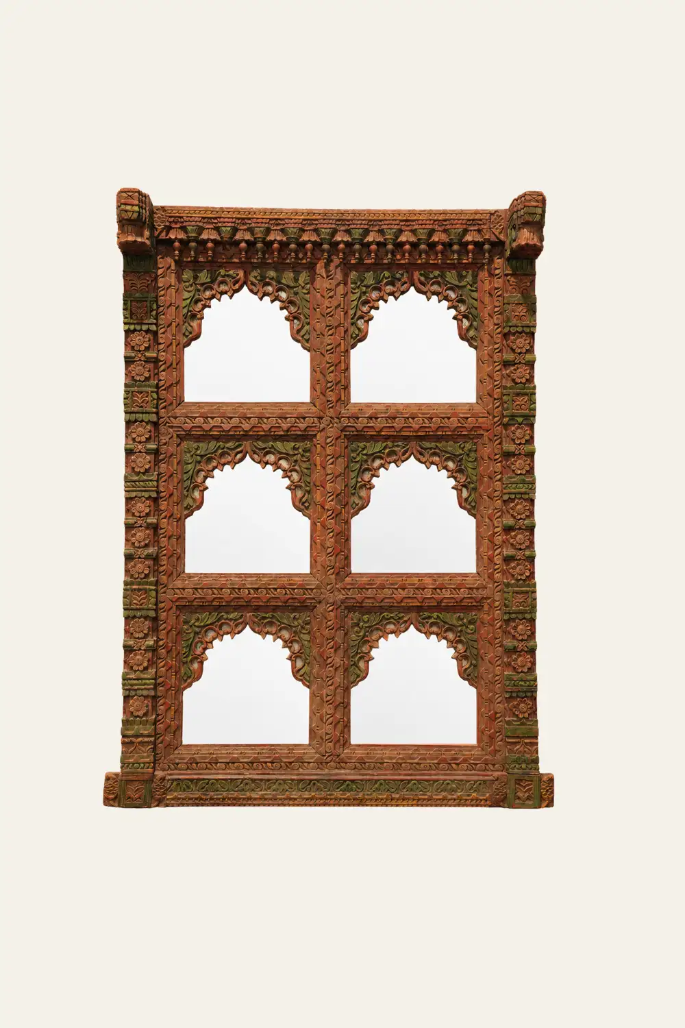 Ornate Jharokha Accent Wall Mirror