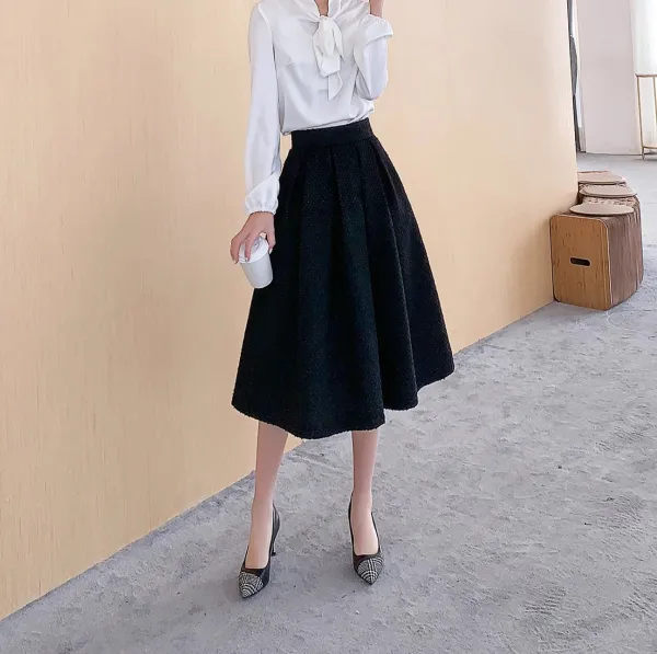 Practical Layering Everyday Casual Wool Skirt