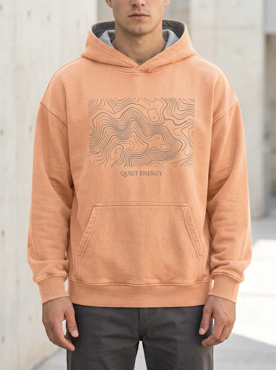 Unisex Quiet Energy Topographic Map Print Hoodie
