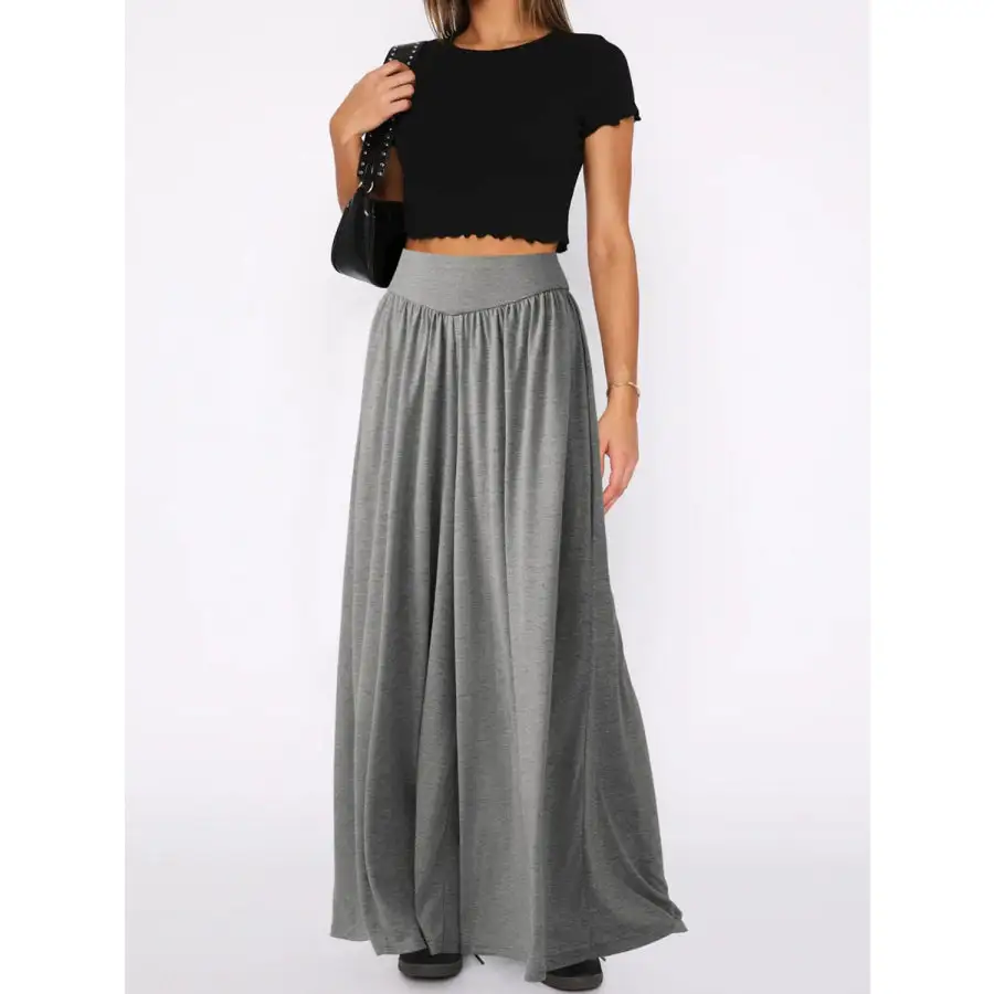 Relaxed High Waist Wide Leg Pants