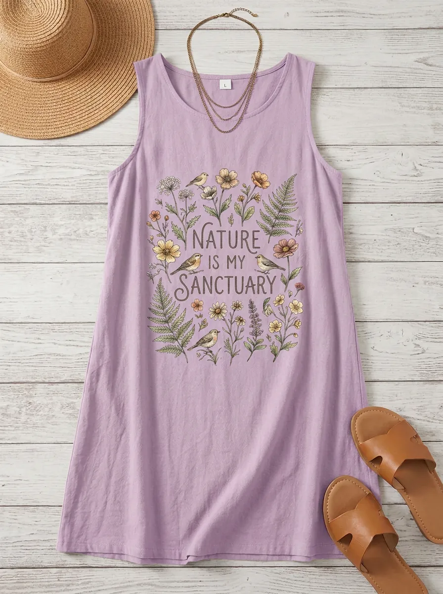 Nature Lover Floral Bird Tank Top