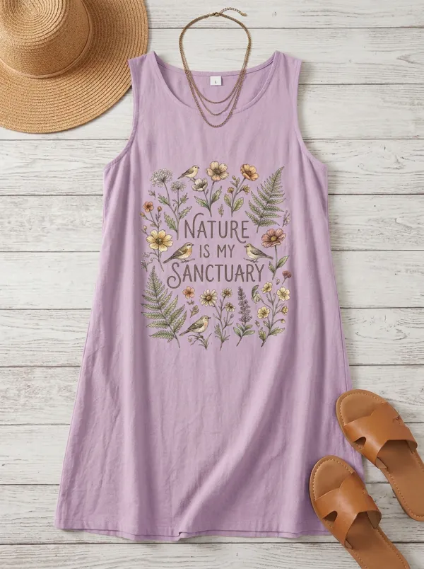 Nature Lover Floral Bird Tank Top