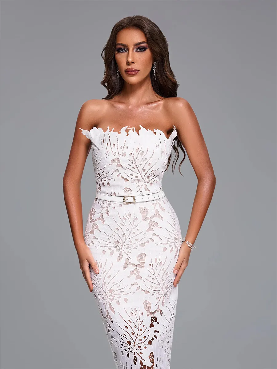 Selene Midi Dress In White