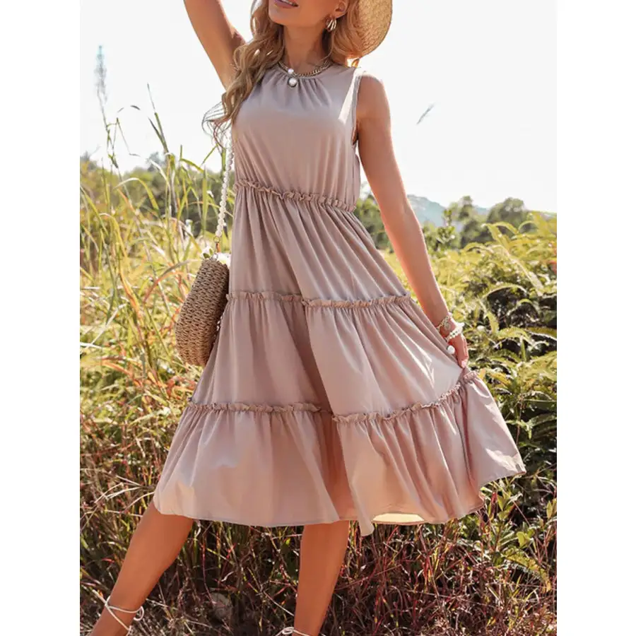 Frill Tiered Midi Dress