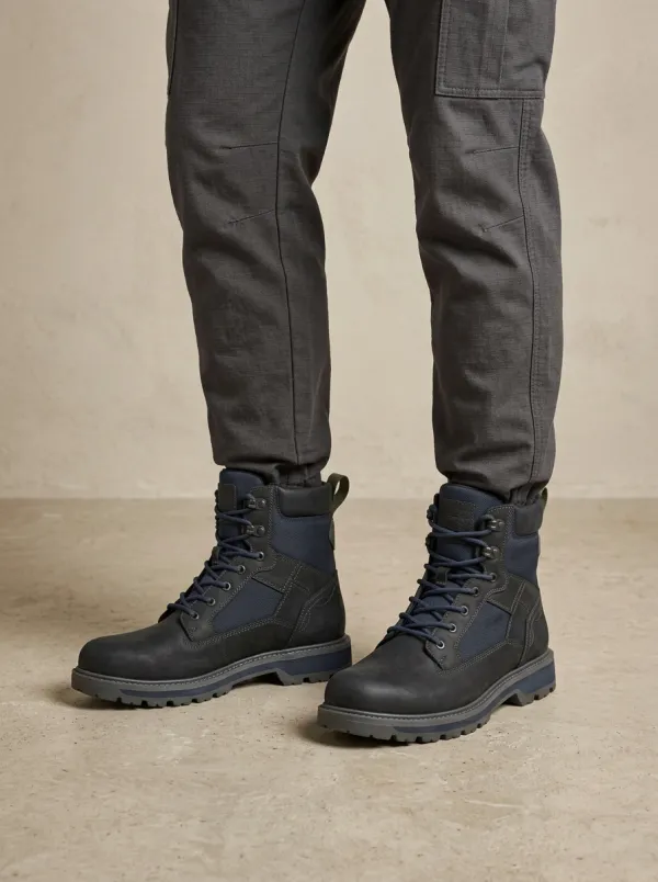 Unisex Everyday Tactical Outdoor Leather Print Work Boots