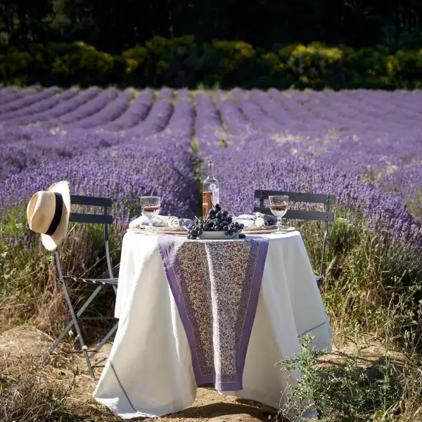 Lavender Field Botanical Table Runner