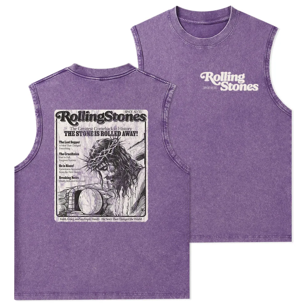 The Stone Was Rolled Away Resurrection Christian Washed Tank Top
