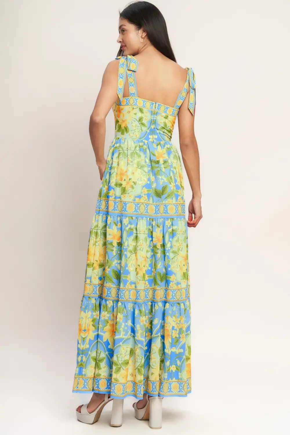 Classic Tiered Printed Maxi Dress