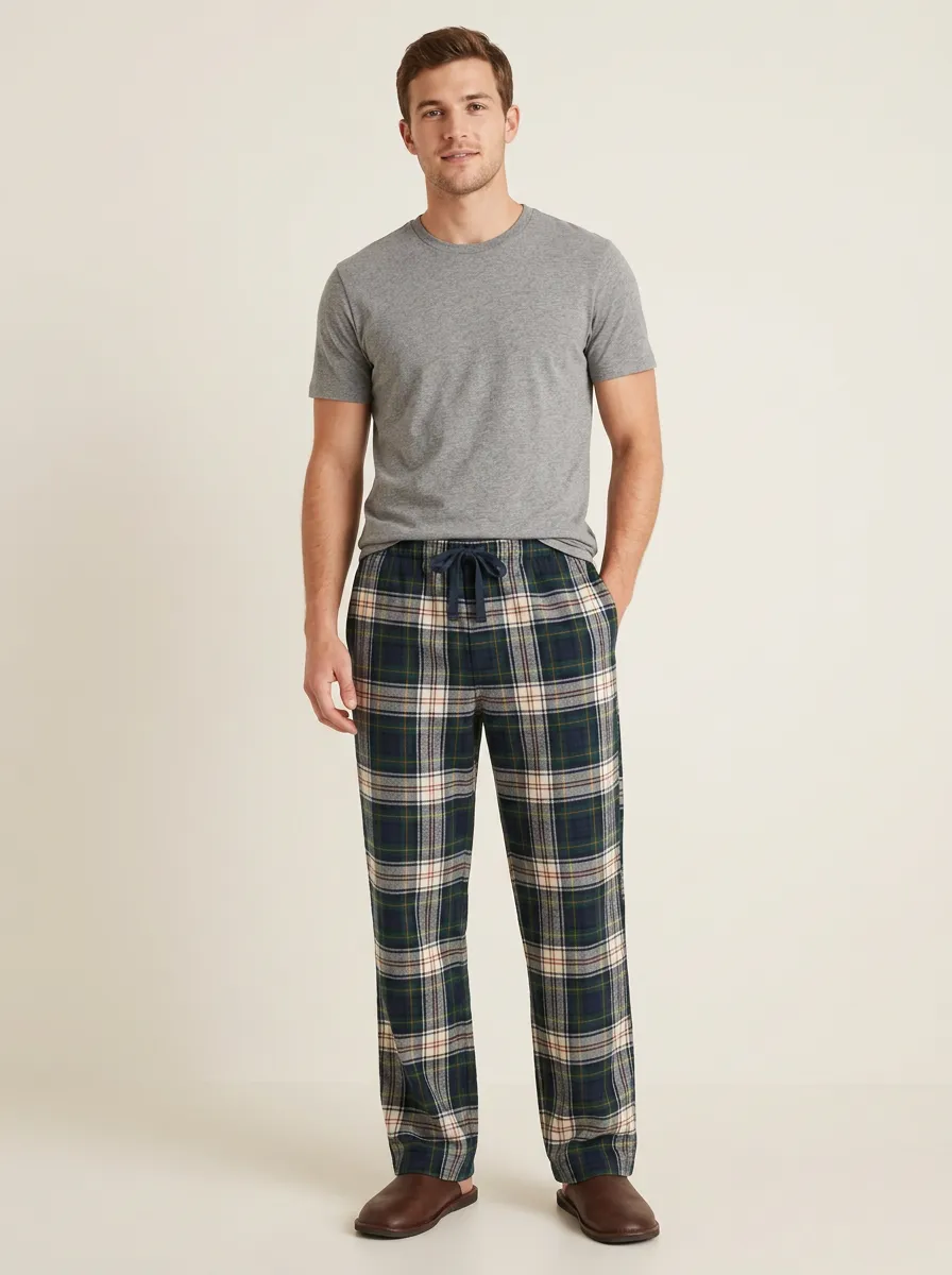 Men's Casual Lounge Plaid Tartan Printed Pajama Pants
