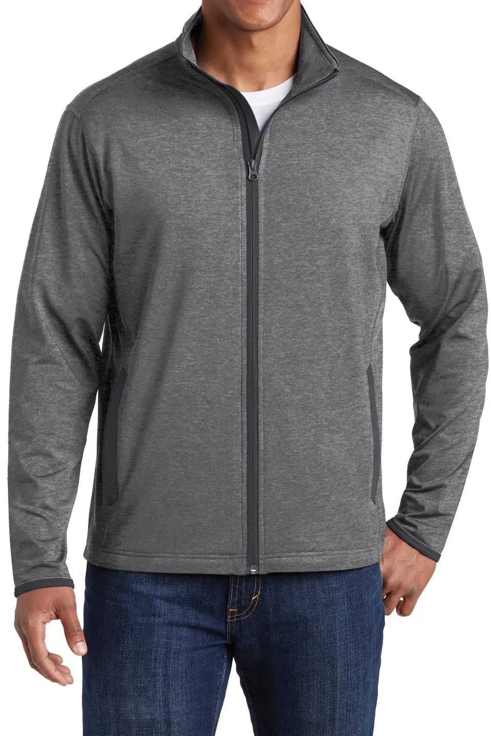 Unisex Full-Zip Moisture-Wicking Stretch Contrast Jacket