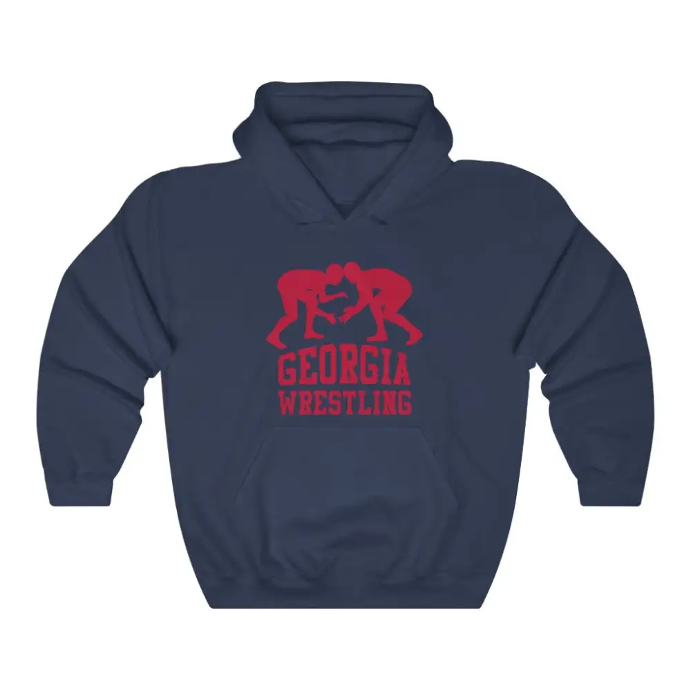 Relaxed Classic Print Wrestling Graphic Pullover Hoodie