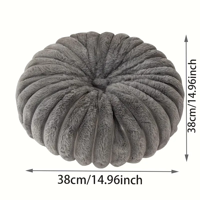 Round Ribbed Plush Pillow