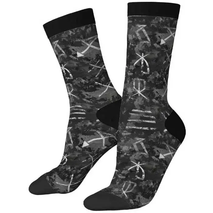 Distressed Rune Crew Socks