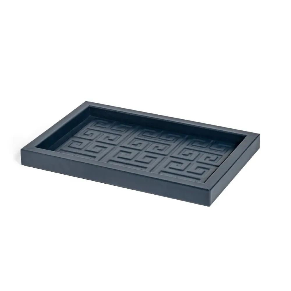 Embossed Leather Rectangular Tray