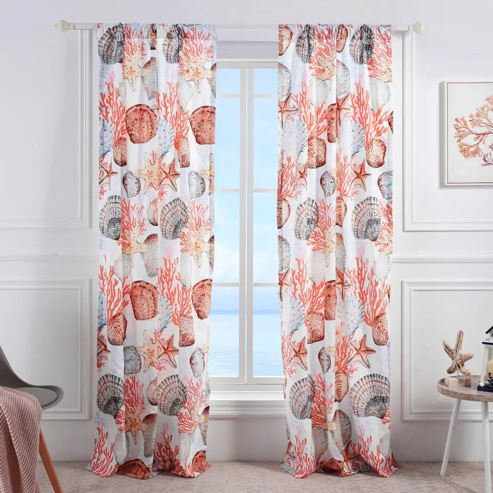 Polyester Solid Rod-Pocket Coastal Window Treatment
