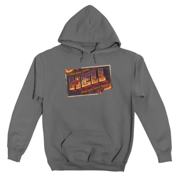 Men's Dark Humor Cartoon Print Long-Sleeve Hoodie