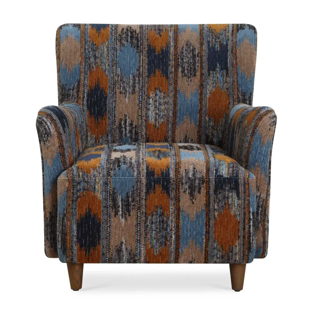 Ikat Print Chenille Lounge Chair