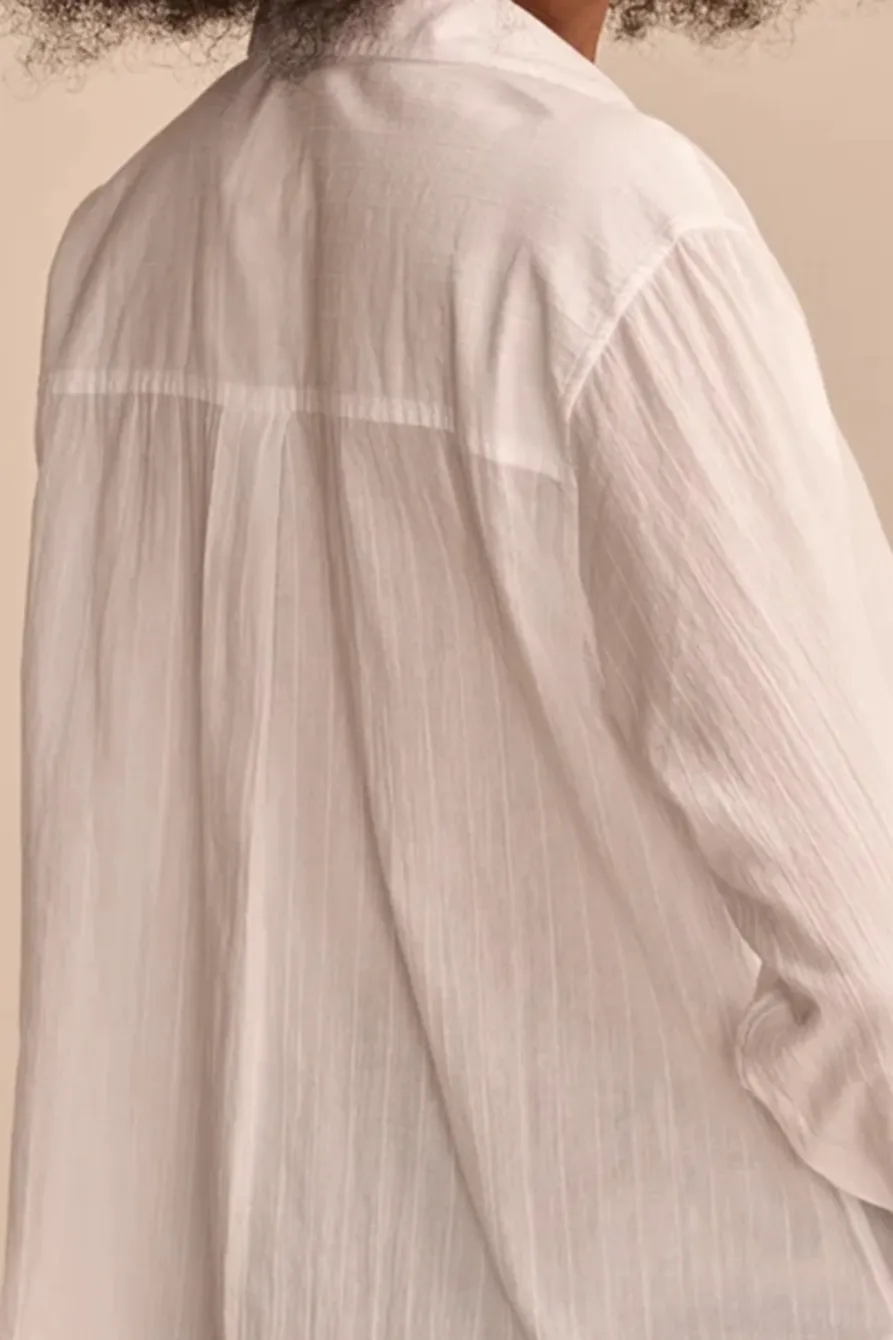 Bright White Pintuck Buttondown