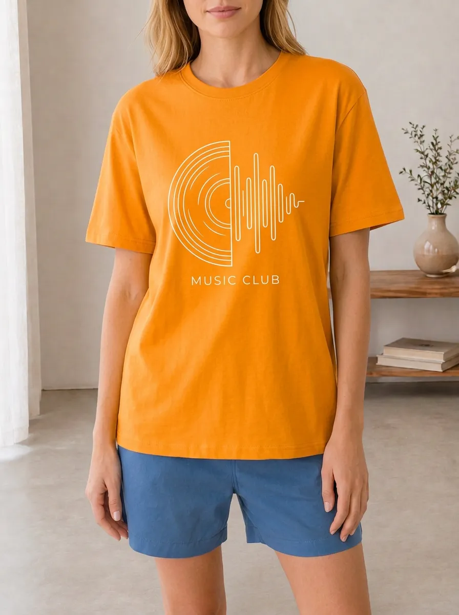 Women's Music Lover Vinyl Soundwave Printed T-shirt