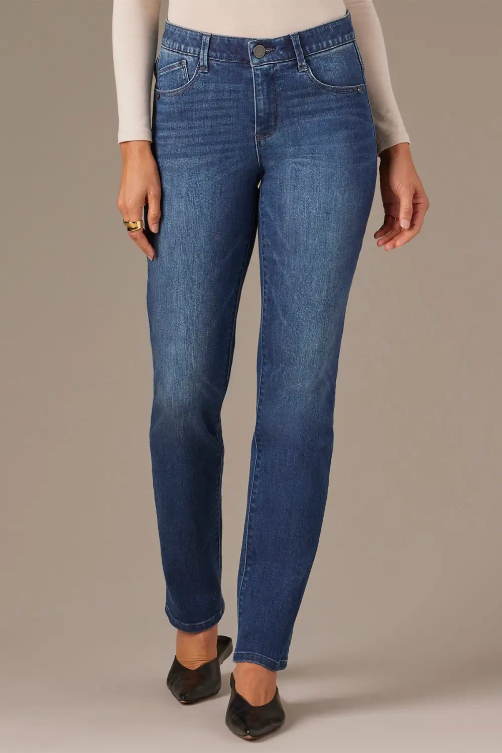 Everyday Mid Rise Straight Leg Jeans