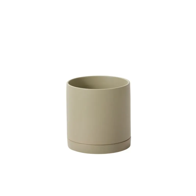 Glazed Ceramic Pot With Saucer