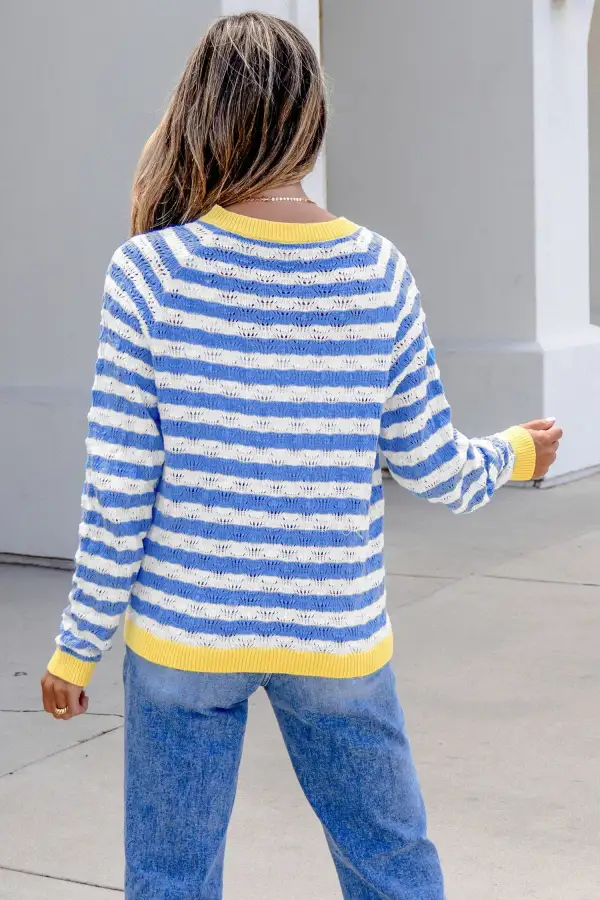 Button-Front Round-Neck Long-Sleeve Relaxed-Fit Cardigan