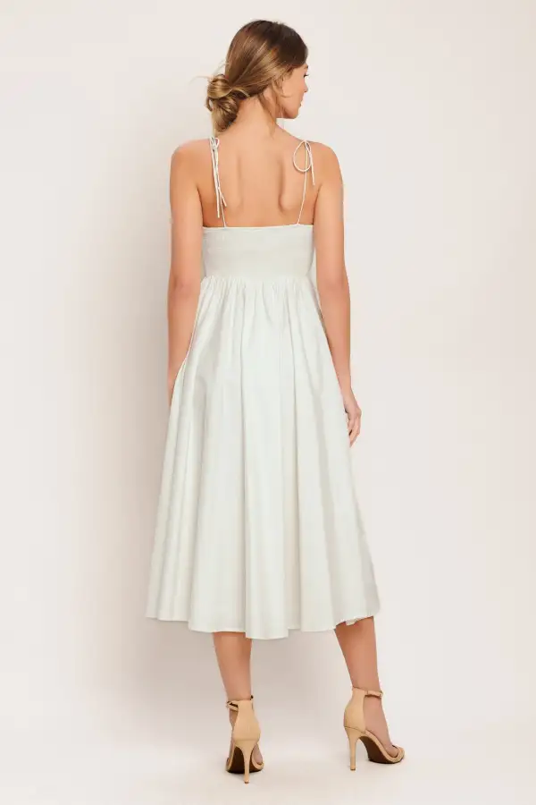 Smocked Cotton Printed Midi Dress