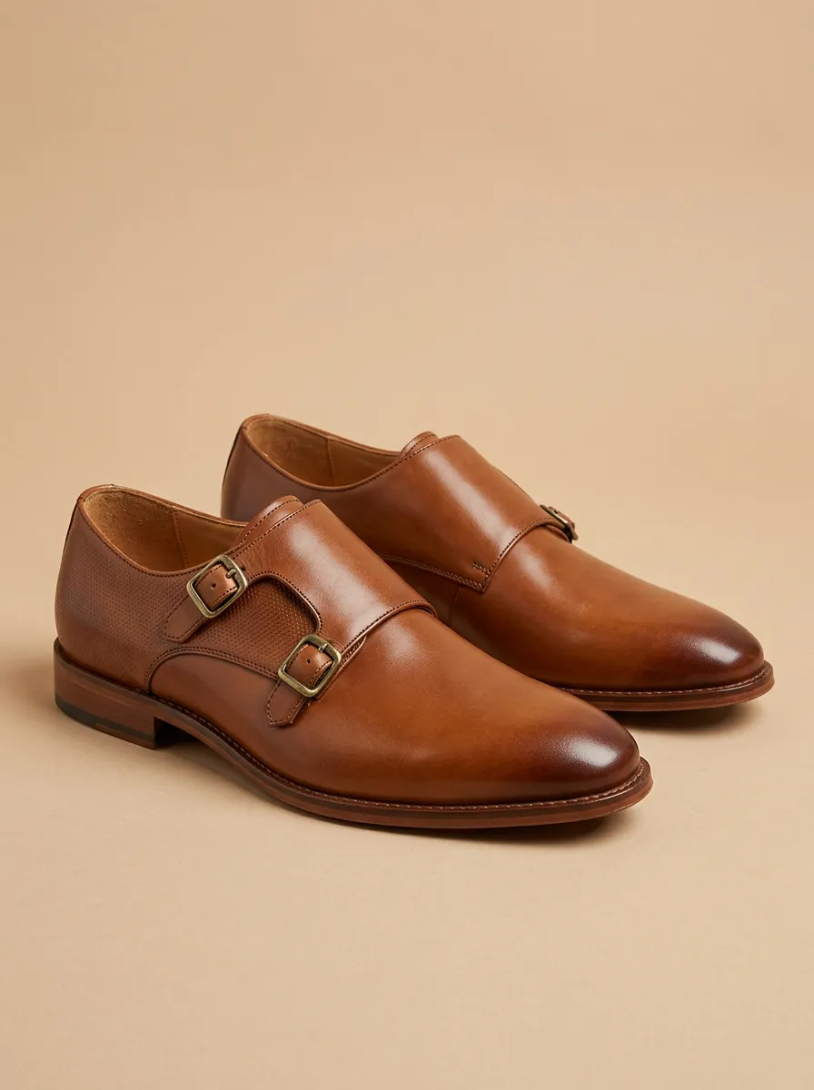 Men's Versatile Classic Business Leather Double Monk Strap Shoes