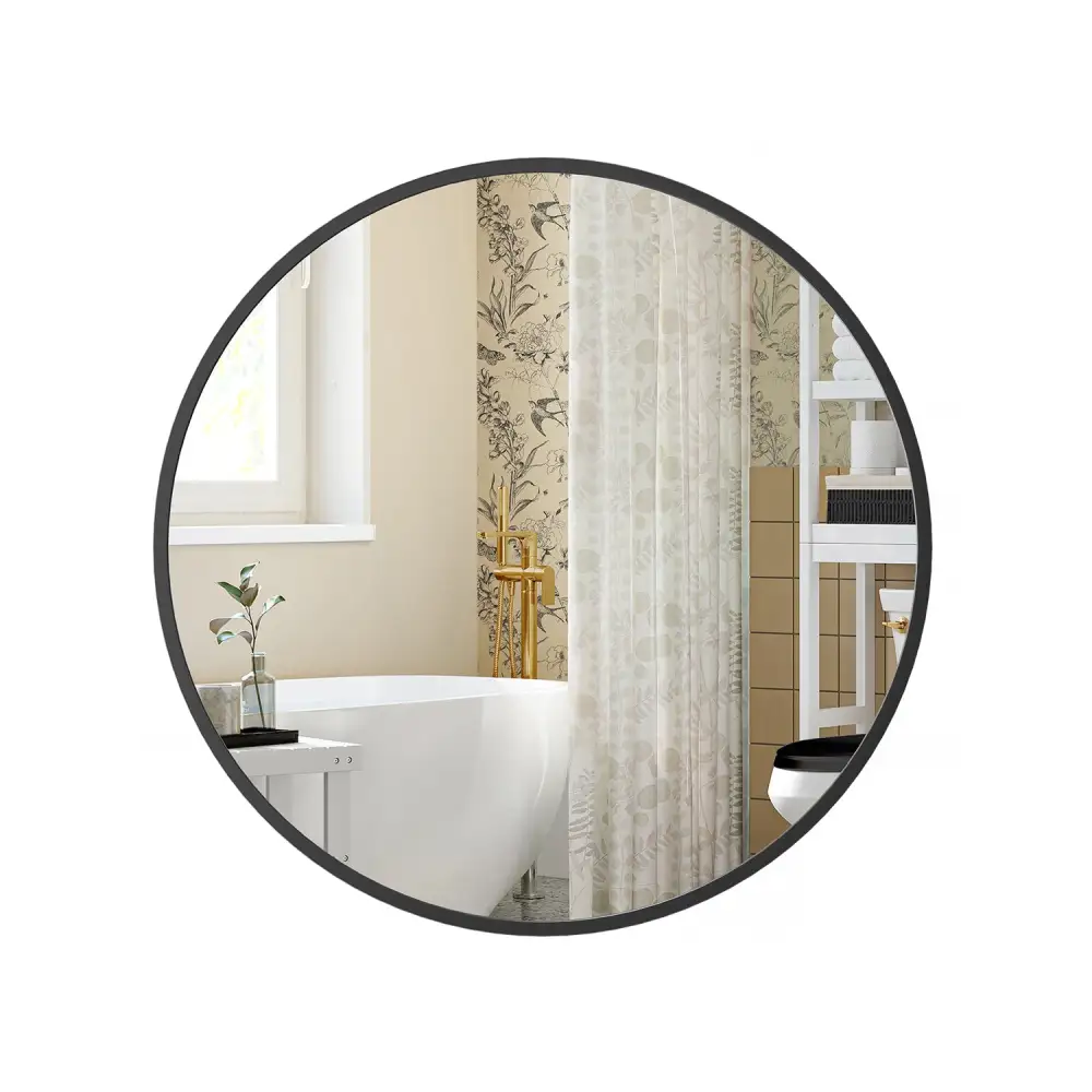 Compact Round Hallway Wall Mirror
