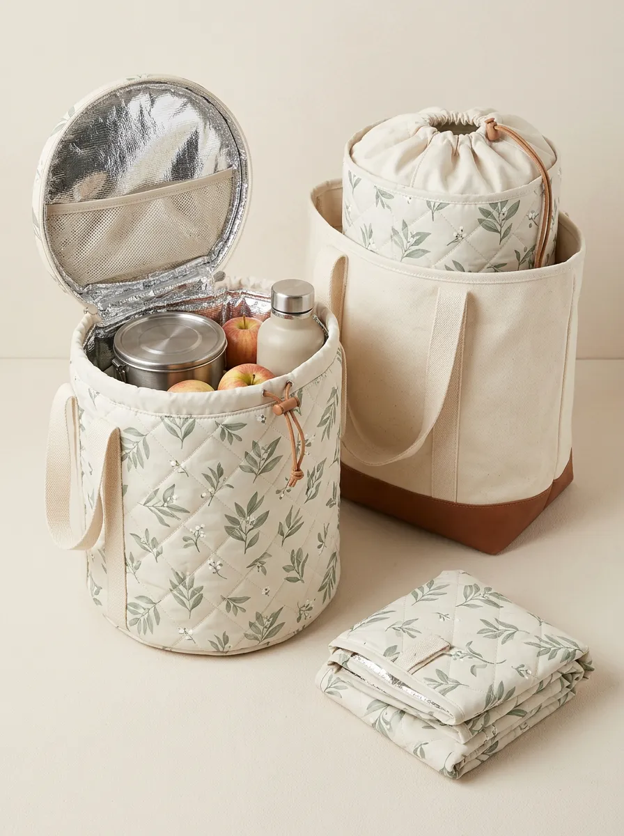 Botanical Leaf Quilted Insulated Printed Top