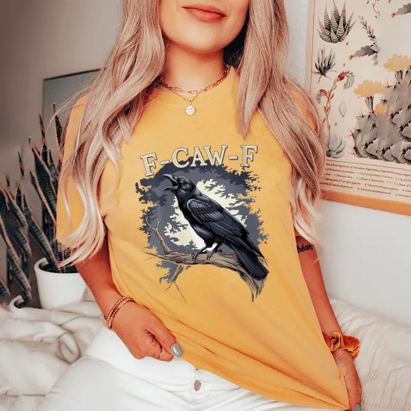 F-Caw-F Black Bird Black Crow Women's Oversized Comfort T-Shirt