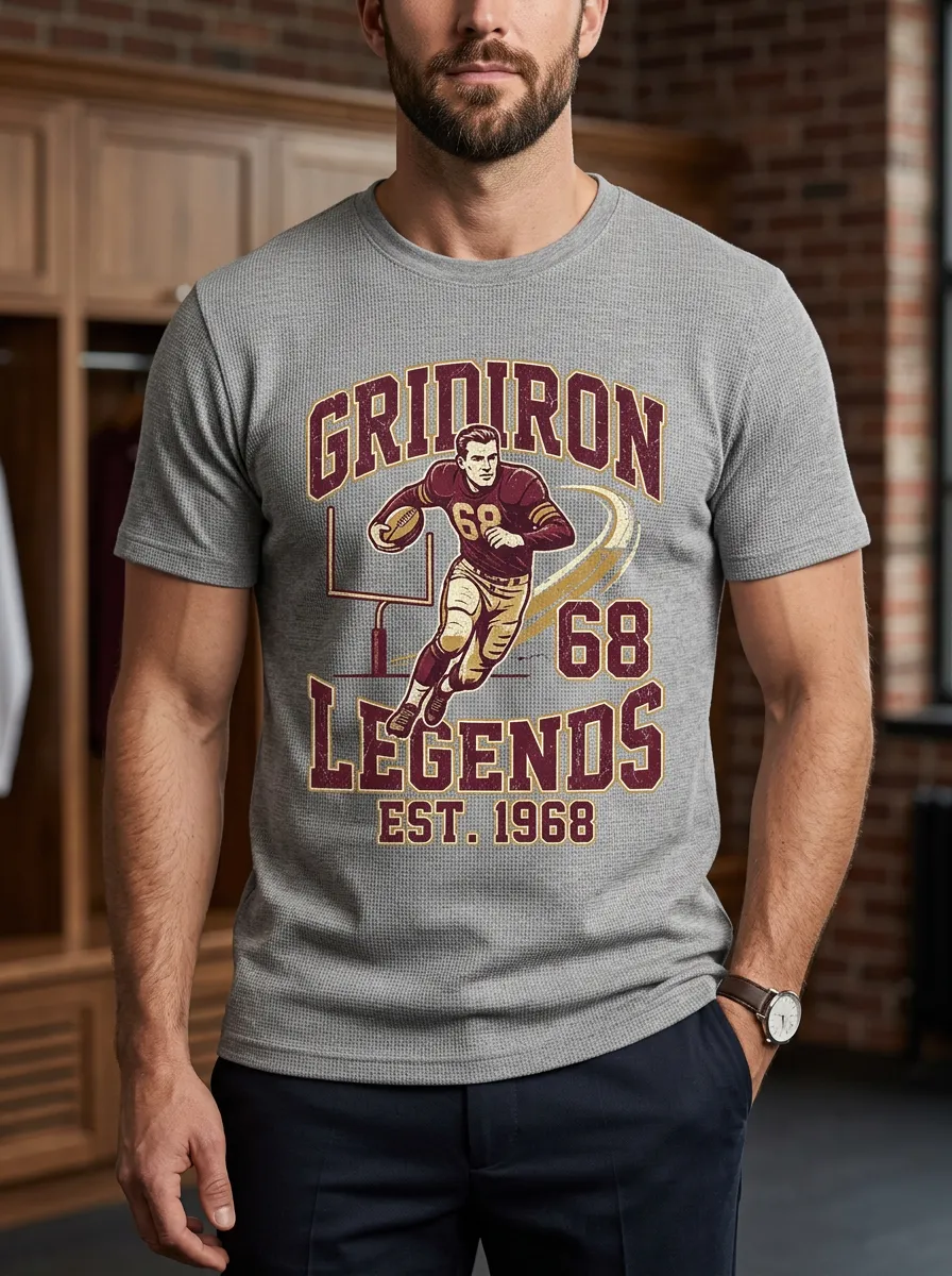 Men's Football Fan Gridiron Legends 68 Printed T-shirt